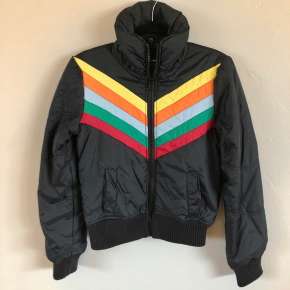 BB Dakota Jackets & Blazers - Jack by BB Dakota Rainbow '70s Inspired Ski Jacket
